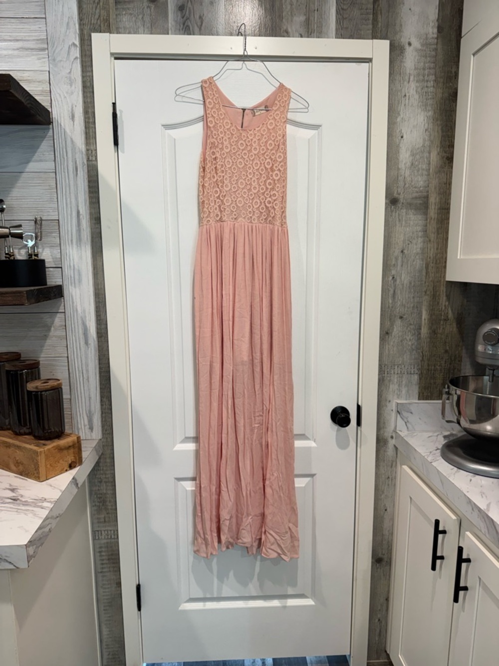 Altar'd State Dusty Blush Lace Bodice Maxi Dress - Picture 1 of 3